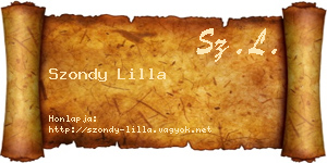 Szondy Lilla névjegykártya